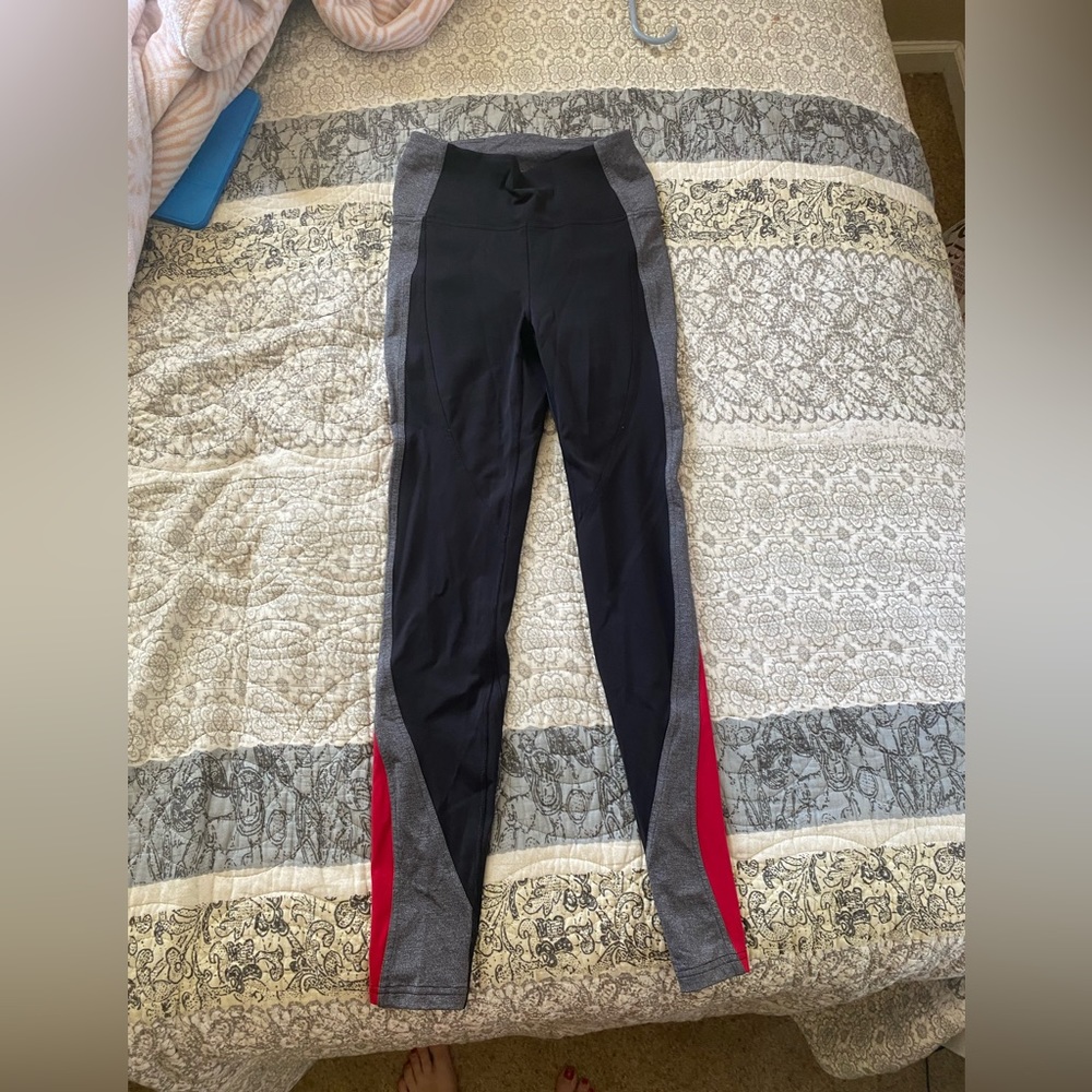 Lululemon Black, Red, and Gray Leggings